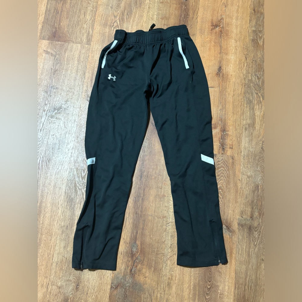 Under Armour Black Sweat Pants with White Stripes